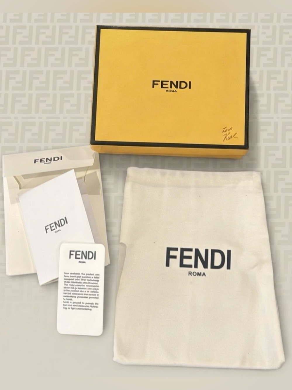 New authentic Fendi luxury designer signature storage box with dust bag Dust bag